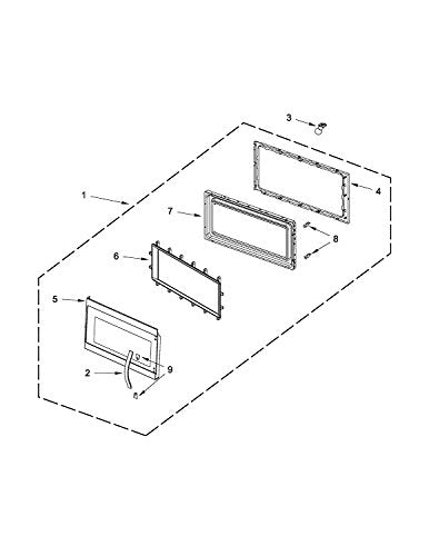 Whirlpool W10629794 Microwave Door Assembly (Stainless) Genuine Original Equipment Manufacturer (OEM) Part Stainless