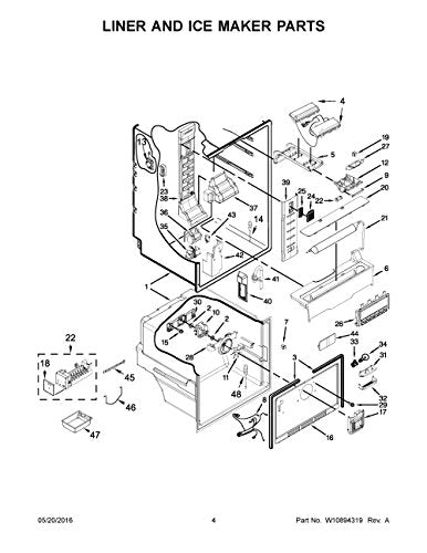 Whirlpool W10801011 Refrigerator Reservoir Genuine Original Equipment Manufacturer (OEM) Part